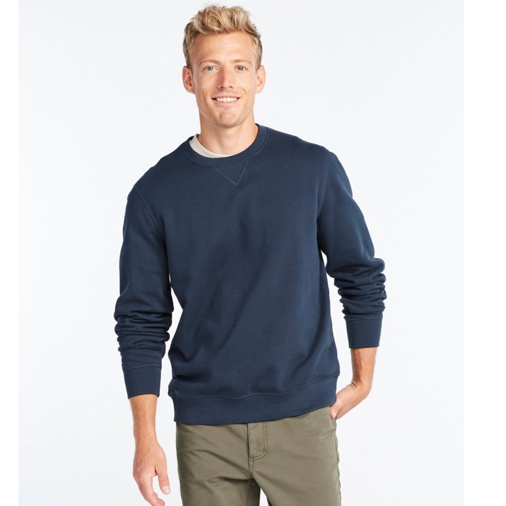 NWT Men’s LL Bean Athletic Crewneck Sweatshirt SZ Large Navy blue